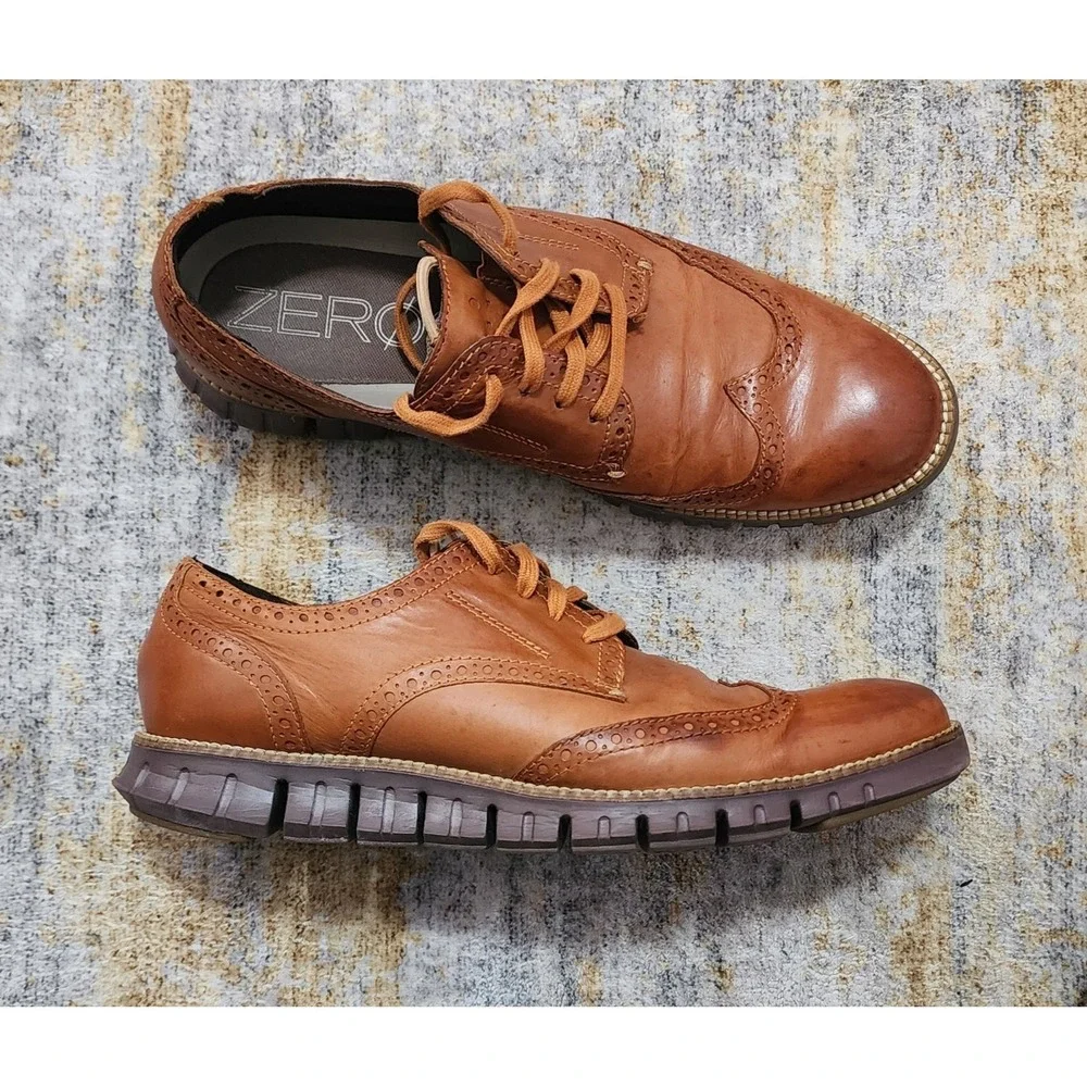 Cole Haan Men's Brown ZeroGrand Wingtip Oxford Shoes Size 10 C22747